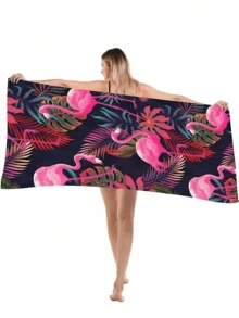 1 Pezzo Asciugamano da spiaggia con fenicottero rosa, ad asciugatura rapida, leggero e sottile, asciugamano da bagno, da uomo e donna, da viaggio, per piscina, yoga, palestra, anti-sabbia e assorbente