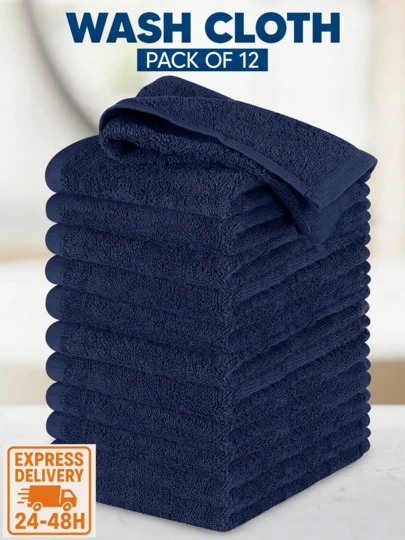 Utopia Towels Luxury 12-Pack Combed Ring-Spun Cotton Washcloths [ EXPRESS DELIVERY ] – 30 Cm * 30 Cm Premium Face Towels For Bathroom, Spa, Hotel, Salon & Home – 100 % Ultra-Soft, High-Absorbency Cotton Fibre With Durable Finished Edges, Quick-Dry, Lint-Free Cloth Towels – Machine-Washable At 30 °C, Fade-Resistant, Shrink-Resistant & Easy-Care – Ideal For Daily Skincare Routines, Makeup Removal, Guest Amenities, Baby Care, Gym & Travel Use – Elegant Classic White Washcloth Set For Stylish, Hygienic Comfort