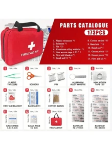 Kit de primeros auxilios extra grande, kit de primeros auxilios grande, kit de primeros auxilios pequeño, paquete médico para automóvil/farmacia/estudiante, kit de emergencia portátil para viajes, adecuado para regalos de Navidad y Año Nuevo para bolsa de kit de emergencia