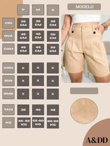 FASHION MO FEMININE- Y257 Women's Shorts, High Waist, Loose, Elegant, With Side Pockets, Bermuda, Light, National Shipping - màu nâu - Xem 5