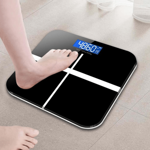 1 Stück digitale Präzisionswaage, Badezimmer Körperwaage, digital batteriebetrieben (2 AAA-Batterien), hohe Genauigkeit, LCD-Display mit Temperaturanzeige, automatische Ein-/Ausschaltung, max. Kapazität 360 kg, rutschfest, leicht, geeignet für den Hausgebrauch zum Wiegen großer und kleiner Gegenstände