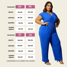 LIA ROSA Women's Plus Size Jumpsuit With Elastex Straps And V-Neck - 寶藍色 - 查看 5