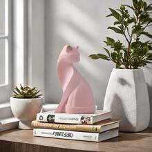 1pc创意造型猫咪情侣黑白带尾巴可爱猫咪家居客厅玄关树脂家居情侣摆件装饰decorazioni相机家居装饰