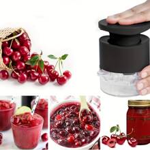 1pc Cherry & Date Pitter With 7 Holes, Clear Plastic Kitchen Tool For Efficiently Removing Pits, Suitable For Cherries, Dates And More, Compact Design & Durable Kitchen Gadget