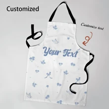 1 Custom Apron With Any Text, Simple And Customizable For Your Chef's Cooking Kitchen Apron, Suitable For Father's Day, Mother's Day, Halloween, Christmas, Christmas Eve, Valentine's Day, Birthdays, Personalized Anniversaries