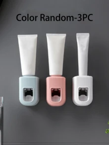 1 Wall Mounted Automatic Toothpaste Squeezer Slouchy Artifact, Bathroom Toilet Wall Without Perforations, Automatic Toothpaste Dispenser, Household Wall Mounted Toothpaste Squeezer, Simple And Slouchy Toothpaste Rack, Bathroom Accessories - Multicolor - View 11