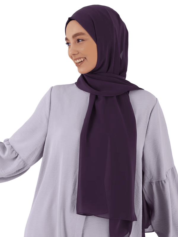1pc Women's Solid Color Chiffon Scarf, Simple Yet Elegant Fashion Hijab Scarf