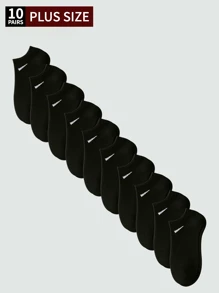 1/10/12/20/30 Pares Meias Sólidas Pretas, Brancas, Cinzas Unissex Plus Size, Combinam com Tudo, Design Minimalista para Uso Diário