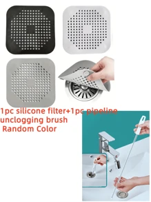 1pc/4pcs Silicone Hair Filter And Drain Plug For Bathtub And Shower, Silicone Hair Catcher For Shower Drains - Prevents Clogs And Odors, Easy Clean With Suction Cups, Perfect For Bathroom & Kitchen Sinks (Random Color)
