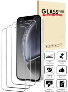 3pcs/Pack Tempered Glass Screen Protector, High Definition Transparent, Waterproof, Anti-Scratch, Compatible With Iphone 7/8/X/XS/11/12/13/14/15 Pro Max/16 Pro Max/16 Plus ﻿
