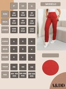 FASHION MO FEMININE - 3283 Tailored Pants, High Waist, With Side Pockets, Straight Leg, Elegant, Formal, Modern, Blogger, Vibrant Colors National Shipping New Collection - 紅色 - 查看 6