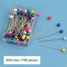 100/200pcs Sewing Needles, Faux Pearl Head Pins, Quilt Pins, Fabric Needles, For Crafts, Sewing, Edging, Jewelry Decoration - White - View 15