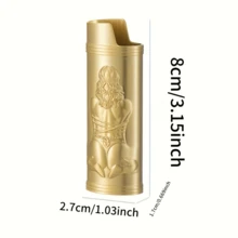 1 szt. Metalowe etui na zapalniczkę z wytłoczonym wzorem 3D, odporne na nacisk i upadek, idealnie pasuje do zapalniczki BIC J6 – idealny prezent dla palaczy, ojców, mężów, prezent świąteczny – zapalniczka nie jest dołączona - Wielokolorowe - Zobacz 5