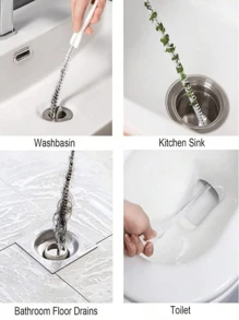1 Brush For Removing Hair Obstructions In The Drain Of The Plumber's Sink, A Brush For Cleaning The Space Between The Shower Head And The Bathtub, A Bathroom Floor Drain Cleaner, A Flexible Brush For Cleaning The Drainage Pipes, Tools For Unclogging, Pet Hair Removal, Cleaning Accessories For Bathrooms, Kitchens, And Dressing Tables,