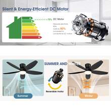 220V-240V Ceiling Fans With Lights-Low Profile Ceiling Fan With Light LED Dimmable Modern Ceiling Fans For Bedroom & Living Room