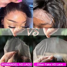 WOWANGEL 5x5 HD Lace Closure Wig, 100% Human Hair Straight, Invisible Skin-Friendly Fit, 200% Density, Brazilian Remy Human Hair, 5x5 HD Lace Closure Wig, Pre-Plucked, No Glue Needed, For Women - Natural Black - View 6