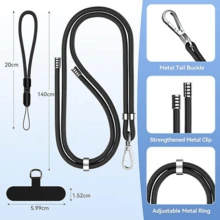 3 件手机挂绳、手机挂绳斜挎包 1 包可调节防盗手机挂绳斜挎包和 1 包颈带腕带手机挂绳兼容大多数手机 -1 个贴片