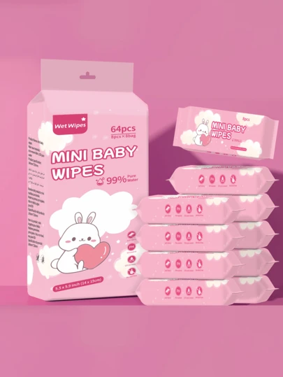 Disposable Wet Wipes, Travel Hand And Mouth Cleaning Wipes, Mini Portable Wet Wipes, For Hand And Oral Cleaning - Outdoor Body Care Wet Wipes, Daily Hygiene Cleaning, Suitable For Travel And Camping, Suitable For Men And Women