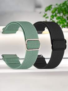 2pcs 18mm20mm22mm Quick Release Nylon Elastic Loop Compatible With Samsung Galaxy Watch7 6 5 4 3 Band/Hua Wei Watch GT5 GT4 GT3 GT2 GT Band,Adjustable Sport Stretchy Nylon Bracelets Compatible With Garmin Venu Venu2/2s Venu3/3s Vivoactive5/4/4s Forerunner245 645 255 265 255S 265S/Amazfit Bip6/5 GTS4/3/2 GTR4/3/2 Smart Watch Accessories