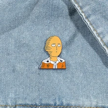 bandai 1 pieza Broche de metal con diseño de dibujo animado y esmalte de Saitama, pin de solapa, insignia, accesorio para ropa, mochila, regalo para amigos