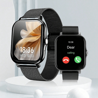 2025 Neu 1,83 Zoll Großbildschirm Smartwatch, unisex, Doppelriemen, 180mAh, hochauflösende Farbklarheit, bunte Riemen, Nachrichtenerinnerung, Anrufe annehmen, einfache Musiksteuerung, Sportmodus Schritte und Kalorienzählung, iOS und Android Systemkompatibilität, hervorragende Akkulaufzeit, perfektes Geschenk