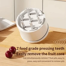 1pc Cherry & Date Pitter With 7 Holes, Clear Plastic Kitchen Tool For Efficiently Removing Pits, Suitable For Cherries, Dates And More, Compact Design & Durable Kitchen Gadget