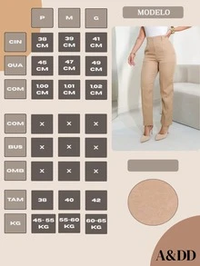 FASHION MO FEMININE - 3283 Tailored Pants, High Waist, With Side Pockets, Straight Leg, Elegant, Formal, Modern, Blogger, Vibrant Colors National Shipping New Collection - Beige - View 6