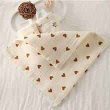 5 件婴儿柔软平纹细布浴巾，舒适透气花卉图案方形围兜，9.05*8.7 英寸 4 层纱布新生儿拍嗝巾，纯棉哺乳巾适用于婴儿面部和身体，男女通用必备物品 - 彩色 - 查看 5