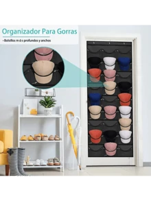 Bolsa De Almacenamiento De Gorra De Béisbol De 24 Rejillas - Negro - Ver 7