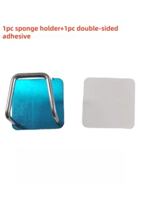 1/2pcs Stainless Steel Sink Sponge Holder, Stainless Steel Storage Rack - Strong Adhesive Self-Adhesive Drying Rack, Kitchen Sink Drain Drying Rack, Cleaning Sponge Holder Hook, Stainless Steel Sink Sponge Rack No Drilling Kitchen Sink Drain Rack, Kitchen Sink Cleaning Brush Rack, Sponge And Cleaning Brush Rack, Sink Kitchen Sponge Rack, Bedroom, Bathroom