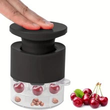 1pc Cherry & Date Pitter With 7 Holes, Clear Plastic Kitchen Tool For Efficiently Removing Pits, Suitable For Cherries, Dates And More, Compact Design & Durable Kitchen Gadget