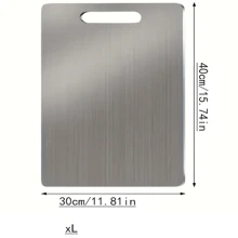 Planche à découper en acier inoxydable - Double face, résistante à la rouille, pour la viande, les fruits et les légumes - Tapis à découper de cuisine haut de gamme avec une hygiène améliorée