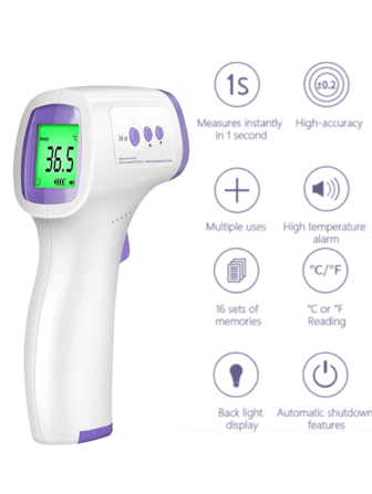 1pc Non-Contact Forehead Temperature Gun Thermometer High-Precision Electronic Thermometer Digital Temperature Gun Second Measurement- This Tool Does Not Include Batteries