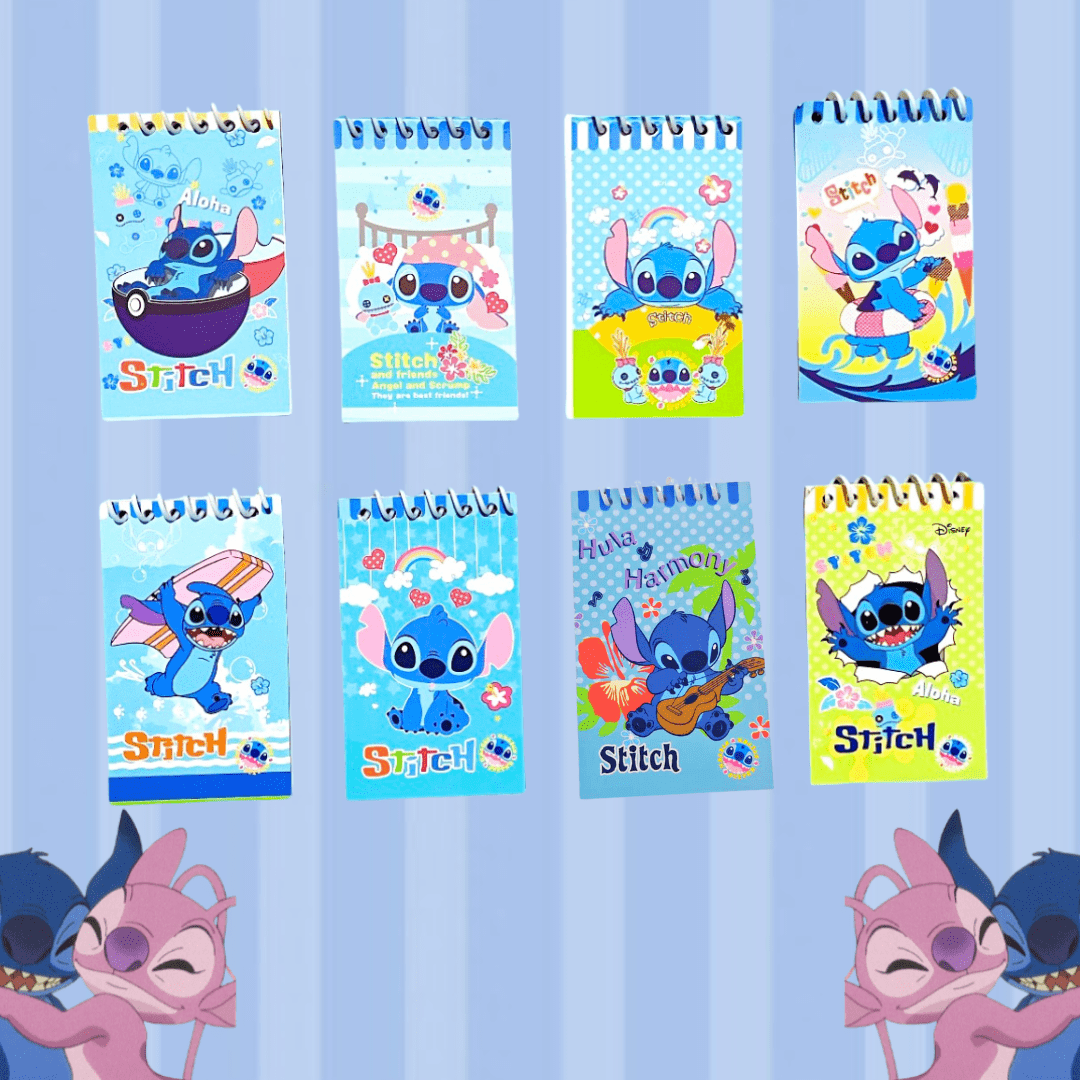 8-Pack Disney Stitch Portable Notebook, Weekly Planner, Agenda Pad, Mini Notepad, Daily Planner Coil Notebook For Various Holiday Gifts, School Supplies,Back To School