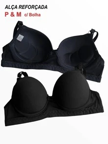 Kit With 3 Basic Bras Reinforced Bra Wide Strap Bra Two Clasp Silicone Effect Breast Lift Lingerie Cup Bra - 彩色 - 查看 9