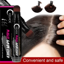 1pcs/2pcs Hairline Powder,Hair Root Repair Powder, Hair Loss Concealer,Waterproof And Sweat Resistant,For Thinning Hair,Gray Coverage, And Color Corrections, Portable Disposable Hair Color Pen With Lasting Coverage - màu đen - Xem 2