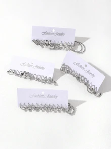 50/48/12pcs Fashion Faux Pearl Earring Set For Women, Classic Square And C-Shaped Jewelry, Suitable For Daily, Dating, Party, Mother's Day Gift