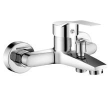 Zinc Alloy Basin Faucets Chrome Wall Mounted Hot Cold Water Mixer Tap Dual Spout Single Handle For Bathroom Shower Basin