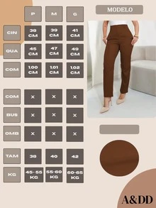 Women's High-Waisted Straight-Leg Pants, Elegant, Formal And Modern - 巧克力棕 - 查看 6