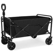 New Heavy Duty Foldable Fishing Trolley Pull Cart Garden Camping Festival Beach~ Wagon - Black - View 2