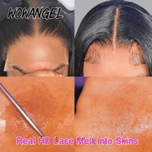 WOWANGEL 5x5 HD Lace Closure Bob Wig, Pre-Plucked Hairline, Natural Black, Brazilian Human Hair, Invisible HD Lace, Pre-Bleached, 10-16 Inches, Women's Style - Natural Black - View 7