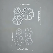 2 件套 3D 花卉花瓣金属切割模具，适用于 DIY 剪贴簿、卡片制作和纸制工艺品 - 高品质碳钢模板 - 銀色 - 查看 7