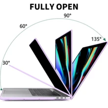 透明保护壳，兼容MacBook，耐用塑料硬壳保护套，兼容MacBook Air和Pro（紫色） - 紫色 - 查看 4