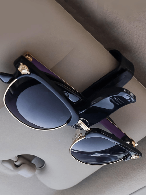 2 piezas Soporte para gafas de sol del parasol del coche, 1 pieza
