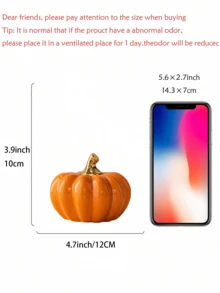 1个陶瓷南瓜造型摆件，简约现代工艺，适用于桌面、办公室、家居装饰 - 橘色 - 查看 5