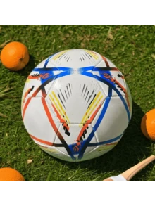 1 个足球，5 号，户外和室内学校体育活动，防爆，经典设计，适合训练练习 - 彩色 - 查看 1