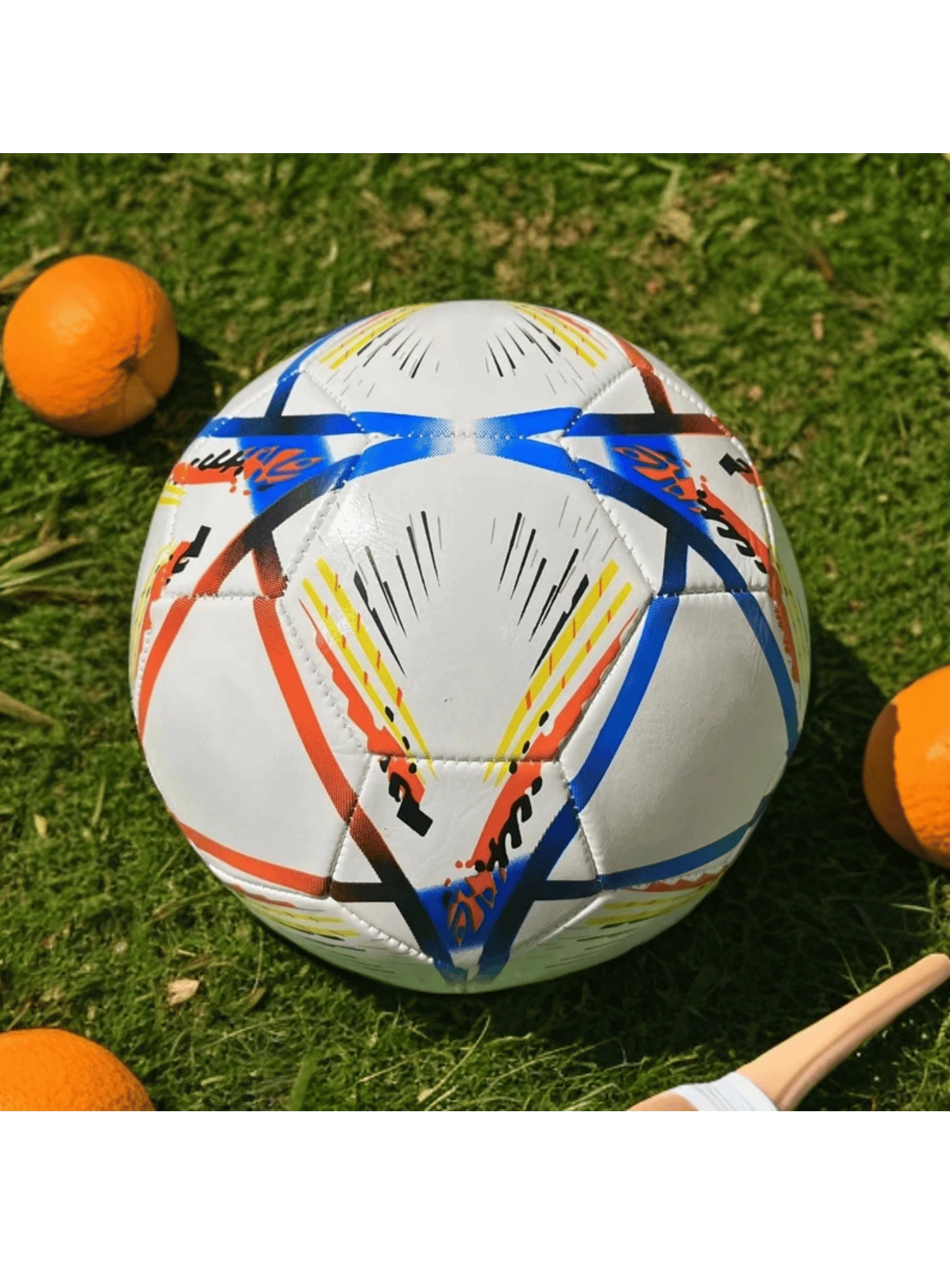 1 个足球，5 号，户外和室内学校体育活动，防爆，经典设计，适合训练练习 - 彩色 - 查看 1