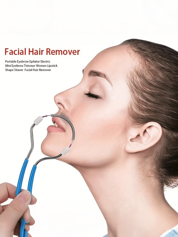 1 schmerzfreier Gesichts-Epiliergerät für Frauen, tragbarer Feder-Roller Epilator Entferner, leicht für Oberlippe, Kinn, Gesicht & Hals Haarentfernung - einfach zu bedienen