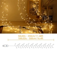 1pc Fairy Tale Light LED Firecracker Light With 8 Flashing Modes With Remote Control And Timer USB Powered Star String Lights Christmas Tree Decoration Ceiling Bedroom Windows Wedding Warm White - Multicolor - View 4