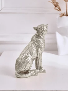 1 Piece Of Leopard Squatting Desktop Decorative Ornaments, Resin Material Retro Style Handicrafts Decoration Suitable For Study, Entrance, Office, Hotel Decoration
